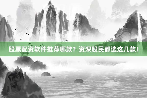 股票配资软件推荐哪款？资深股民都选这几款！